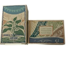 Vintage herbal nourishing aloe soap and cold cream moisturizing facial soap set